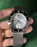Breitling Superocean Aço 44mm Mostrador Prata Bisel Preto