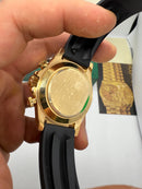 Rolex Daytona Black/Gold 40mm - Mostrador Preto - Pulseira OysterFlex - CLONE