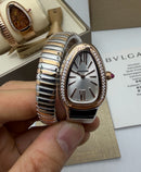 Bvlgari Serpenti Tubogas 01 Volta 35mm Aço/Rose Mostrador Cinza - Cravejado