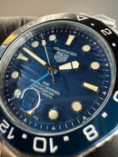 Tag Heuer Aquarecer GMT 43mm Aço, Mostrador Azul Luneta Preto/Azul