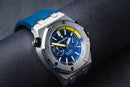 Audemars Piguet Royal Oak Offshore 43mm Aço Mostrador Azul Bezel Aço