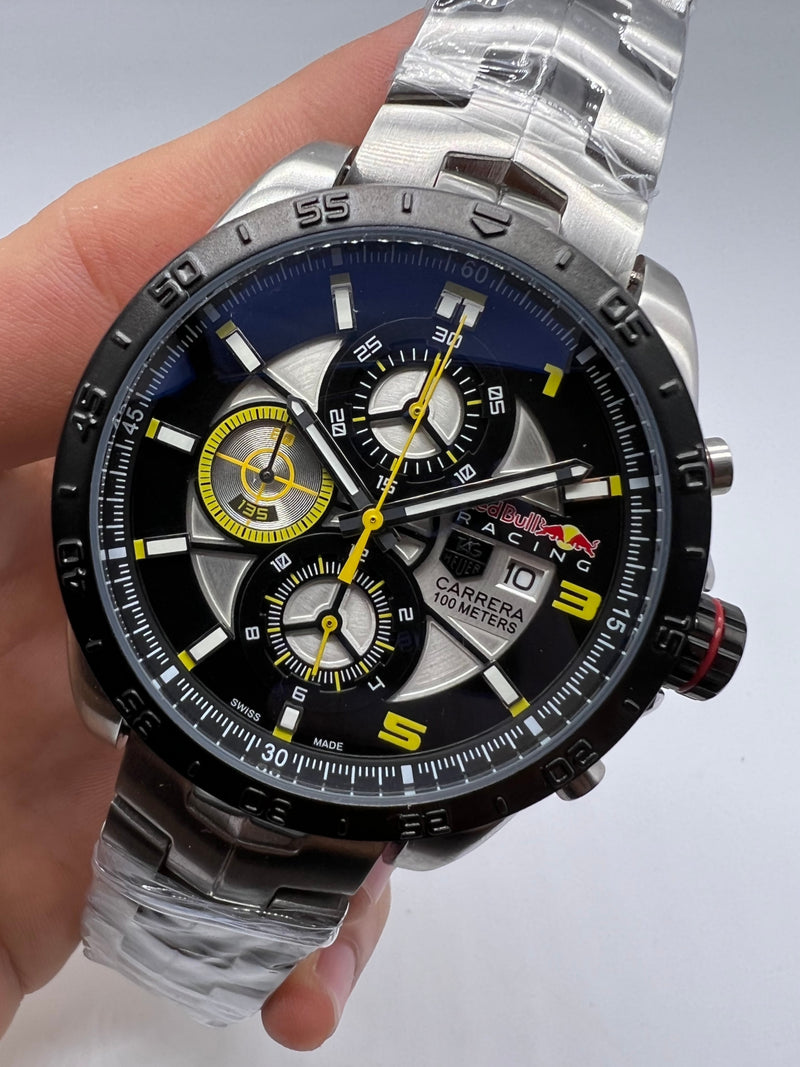 TAG Heuer Carrera RedBull Aço 43mm Mostrador Preto