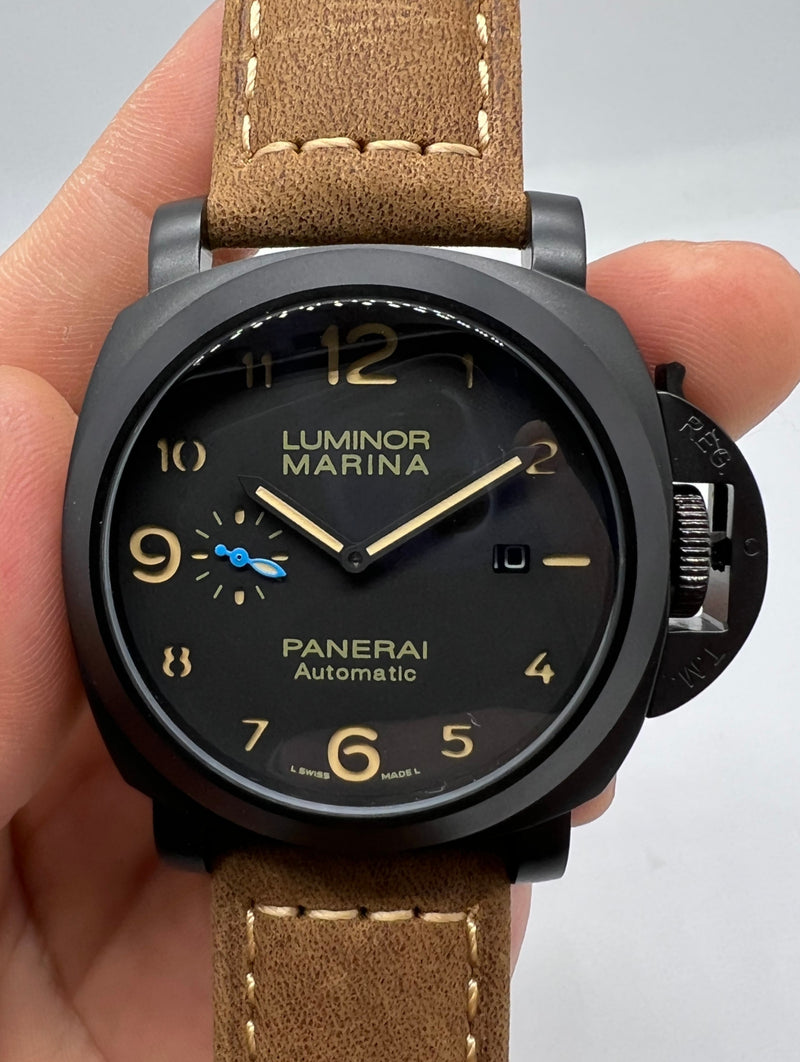 Panerai Luminor GMT 44 mm Aço Oxiblack Mostrador Preto