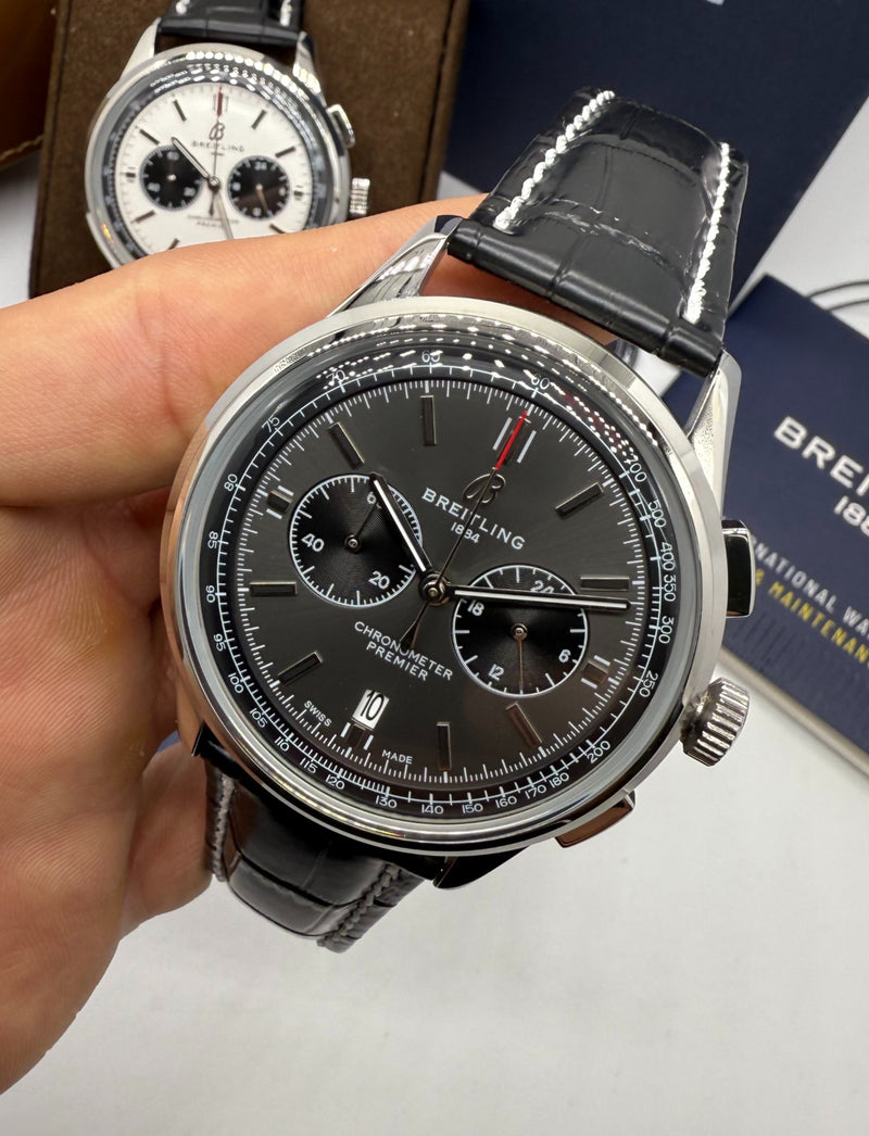 Breitling Premier Aço Chrono 42mm Pulseira Couro