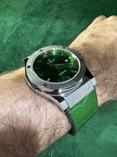 Hublot Classic Fusion 45mm Aço Mostrador Verde Puls. Couro com Borracha