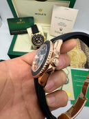 Rolex Yacth-Master 40mm Aço/Rose, Mostrador Preto, OysterFlex