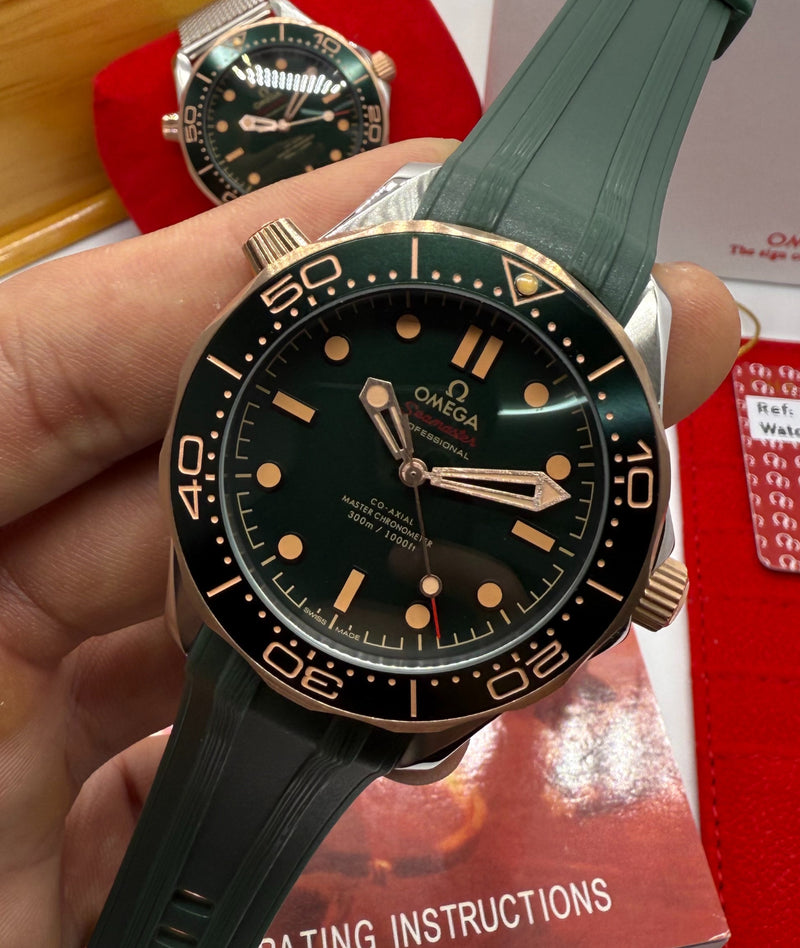 Omega Seamaster Co-Axial 40mm Mostrador Verde