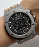 Hublot Classic Chrono 45mm Aço Mostrador Preto Bisel Aço