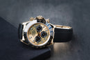 Rolex Daytona 40mm Dourado Mostrador Dourado Luneta Preta