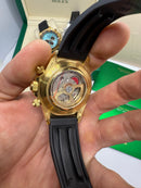 Rolex Daytona 40mm Dourado Mostrador Dourado Luneta Preta