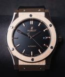 Hublot Classic Fusion 45mm Rosé Mostrador Preto Bisel Rosé