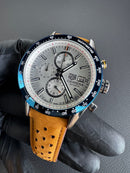 Tag Heuer Carrera Aço 43mm, Mostrador Azul, Puls. Couro