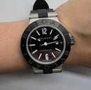 Bvlgari Alumium 40mm - Mostrador Preto Aluminio Pulseira Borracha