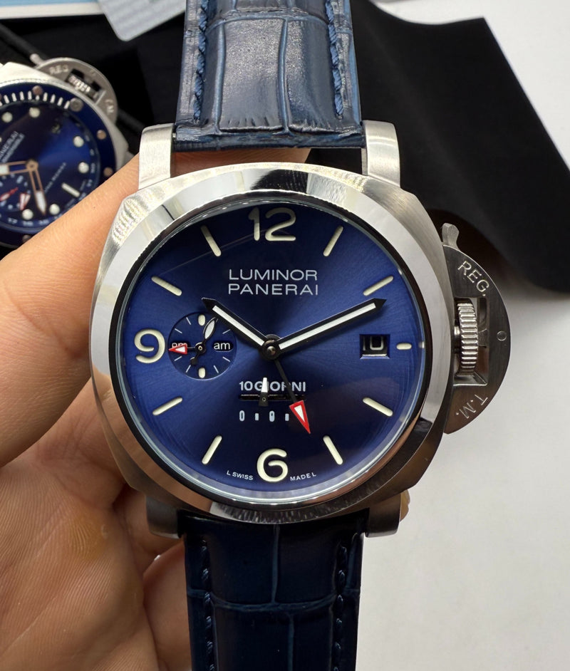 Panerai Luminor 10 Giorni 44 mm Aço Mostrador Azul