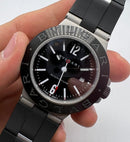 Bvlgari Alumium 40mm - Mostrador Preto Aluminio Pulseira Borracha