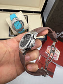 Patek Philippe Nautilus 39mm, Mostrador Marrom, Pulseira Borracha