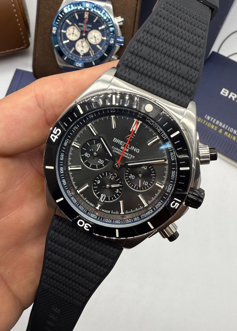 Breitling Super Chronomat Aço 44mm Pulseira Borracha