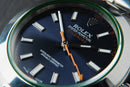 Rolex Milgauss 40mm Aço Mostrador Azul Luneta Lisa Pulseira Oyster