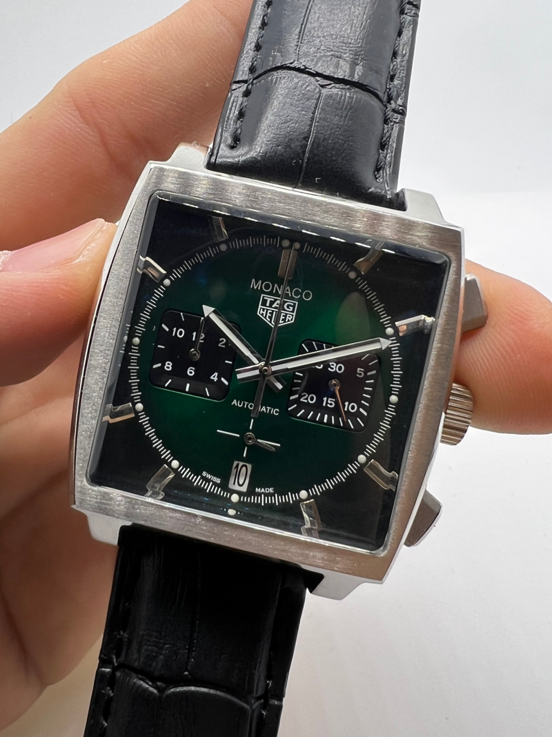TAG Heuer Mônaco Cronógrafo, 39mm, Mostrador Verde