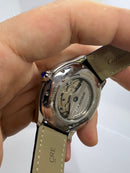 Cartier Drive 41mm Aço - Mostrador Preto - Pulseira Couro