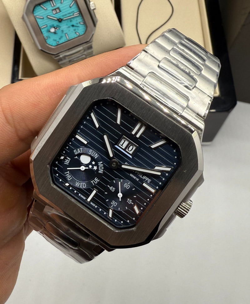 Patek Philippe Cubitus Fases da Lua 42mm, Mostrador Azul