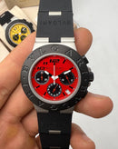 Bvlgari Aluminium Crono 41mm - Aço - Mostrador Vermelho