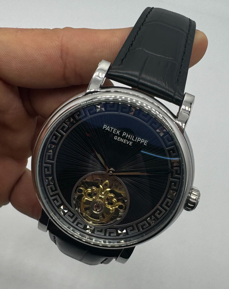 Patek Philippe Classic Turbilhão 40mm Aço, Pulseira Couro