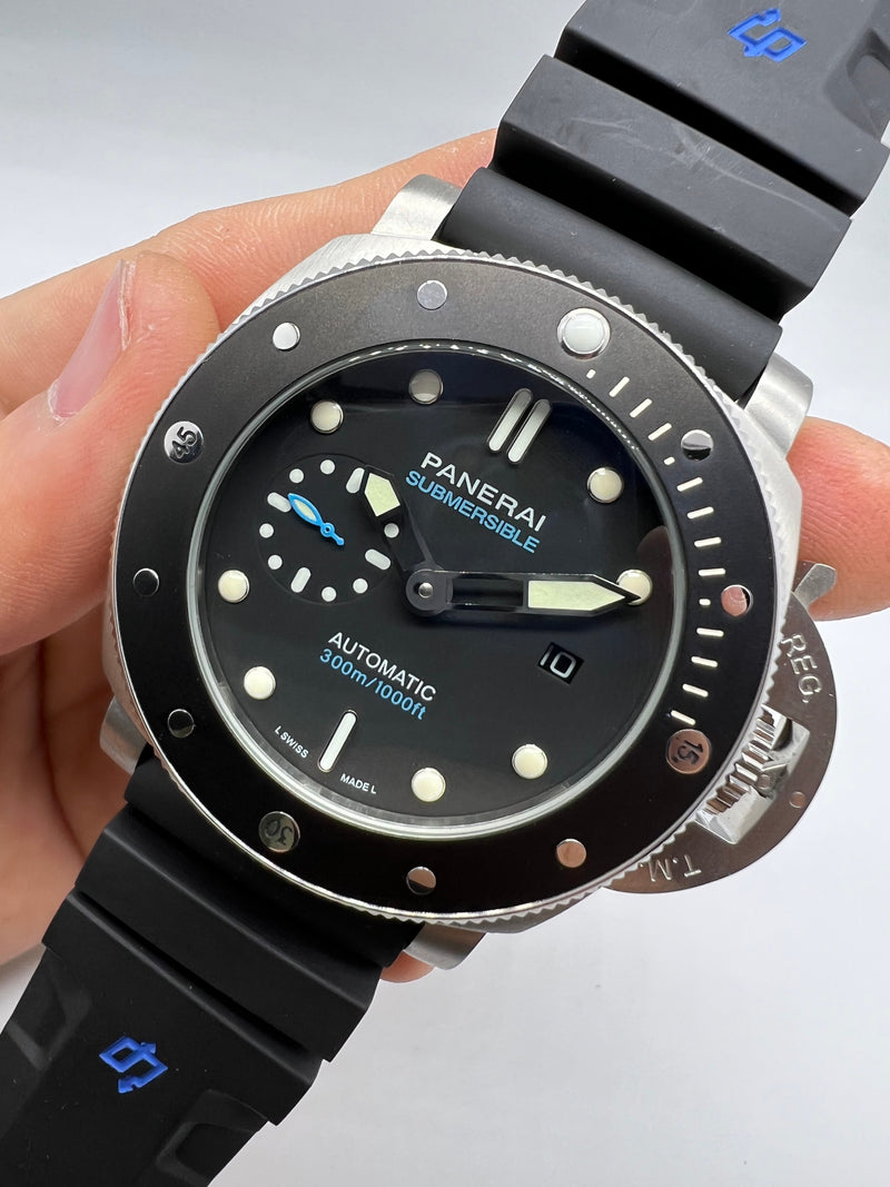 Panerai Luminor Submersible 47mm Aço Mostrador Preto
