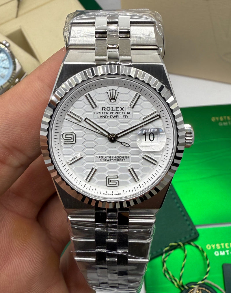 Rolex Land-Dweller 40mm, Mostrador Branco - CLONE