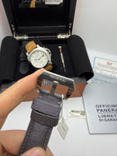 Panerai Luminor Marina 44 mm Aço Mostrador Branco - Pulseira Nylon/Couro