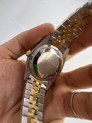 Rolex DateJust 41/36mm Aço/Dourado Mostrador Bran. Luneta Canelada