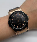Hublot Classic Fusion 45mm Rosé Mostrador Preto Bisel Preto