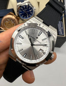 Vacheron Constantin Overseas Aço 40mm, Mostrador Prata