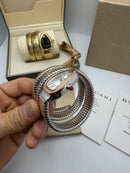 Bvlgari Serpenti Tubogas 02 Volta 35mm Aço/Rose Mostrador Prata - Cravejado