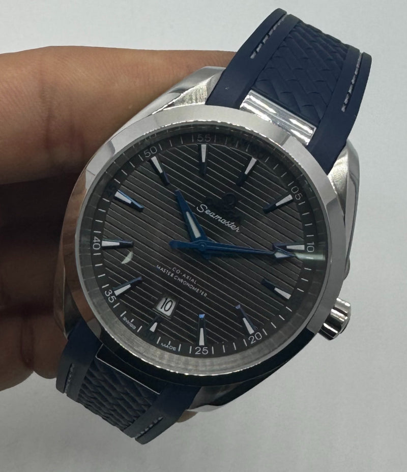 Omega Aquaterra 41,5mm Aço, Pulseira Borracha
