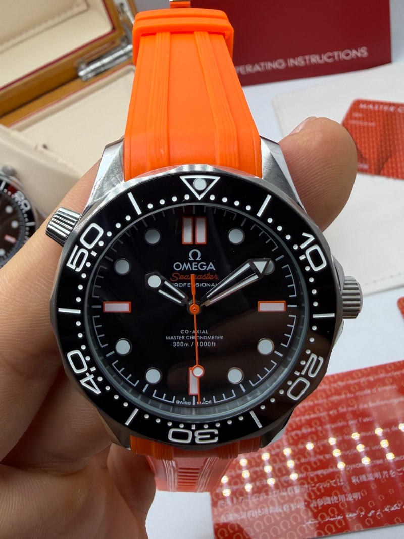 Omega Seamaster Co-Axial 40mm Mostrador Preto - Puls. Borracha