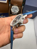 Breitling Navitimer 42mm Aço Pulseira Couro