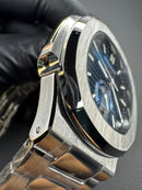 Patek Philippe Nautilus 39mm, Mostrador Azul, Pulseira Aço