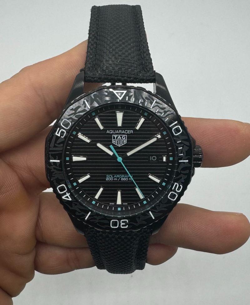 Tag Heuer Aquarecer 300, 43mm, Aço, Mostrador Preto, Bezel Preto