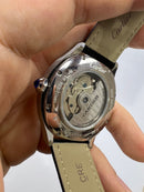 Cartier Drive 41mm Aço - Mostrador Preto - Pulseira Couro