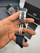 TAG Heuer Monaco Split-Seconds Chronograph 44mm, Mostrador Prata e Azul