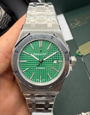 Audemars Piguet Royal Oak 41mm Aço Mostrador Verde Bezel Aço Pulseira Aço