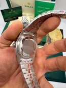 Rolex Date-Just 41mm/36mm, Aço Mostrador Verde Luneta Canelada