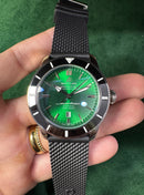 Breitling Superocean Aço 44mm Mostrador Verde Bisel Preto Pulseira Borracha