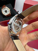 Cartier Drive 41mm Turbilhão Central Aço - Mostrador Preto - Pulseira Couro