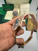 Rolex Sky-Dweller - 42 mm, Everose - Mostrador Azul Esverdeado - Jubilee - CLONE