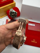 Omega Seamaster Co-Axial 40mm Aço Pulseira Milânes