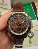 Rolex Daytona 40mm Aço/Rose Mostrador Marrom Luneta Preta