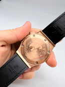 Hublot Classic Chrono Rosè 45mm Mostrador Preto Puls. Borracha/CouroP