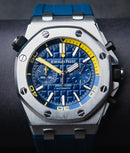 Audemars Piguet Royal Oak Offshore 43mm Aço Mostrador Azul Bezel Aço